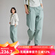 雲(yún)上生活「輕量出行褲」仿棉感蘿卜褲春季休閑褲女K9355X 霧霾藍 XL