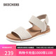 斯凱奇（Skechers）涼鞋女士2025年秋季平底休閑鞋涼拖鞋復古外穿沙灘鞋114710