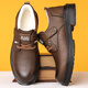 【單棉可選】男士休閑皮鞋百搭軟底軟面英倫風(fēng)皮鞋男大頭皮鞋男 （9908加絨款）棕色 41