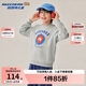 Skechers斯凱奇兒童秋季時(shí)尚圓領(lǐng)套頭衛衣男女童寬松針織休閑上衣L425K030