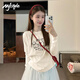 MJ STYLE純棉長(cháng)袖T恤女2025春秋季新款簡(jiǎn)約小個(gè)子可愛(ài)百搭寬松打底衫上衣