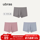 ubras【60S莫代爾棉襠】男士?jì)妊澘咕d透氣內褲男平角短褲3條裝 鴿羽灰+玫瑰酒+奶鹽藍 3條 XL