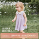 babylove女寶寶連衣裙夏季純棉紗布嬰兒裙子刺繡無(wú)袖甜美公主裙 藤紫色 90 cm