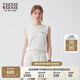 Teenie Weenie小熊套裝女2025年夏季新款簡(jiǎn)約休閑氣質(zhì)通勤短袖短褲針織兩件套 象牙白 M (165)