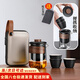 南啵丸旅行茶具便攜式戶(hù)外套裝快客杯露營(yíng)辦公室泡茶玻璃茶壺禮物整套 雅黑-觀(guān)山快客杯套裝六件套 一壺3杯（送茶巾）帶濾芯