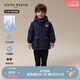 Teenie Weenie Kids小熊童裝24秋男女寶寶經典三防刺繡派克羽絨服 藏青色 120 cm