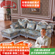 銀拱門(mén)歐式布藝沙發(fā)客廳實(shí)木沙發(fā)小戶(hù)型可拆洗簡(jiǎn)歐三人位四人位直排雕花 米黃色 四人位 2.85m  +腳踏(竹炭海綿乳膠款)