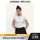 UR2025秋季新款女裝休閑復(fù)古波點(diǎn)刺繡短袖T恤UYY450285 白色印花 S