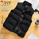 啄木鳥(niǎo)棉馬甲男秋冬季裝背心坎肩男士?jì)韧獯┘咏q加厚保暖大碼上衣服男裝 M55黑色 5XL（185-210斤）