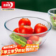 青蘋(píng)果耐熱玻璃碗和面盆歐式沙拉碗加厚揉面盆4.35L超大容量