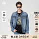 MANGANO【奢侈品衣服】時(shí)尚潮流男士翻領(lǐng)牛仔夾克刺繡百搭外套 牛仔藍 50 (175/96A)