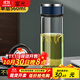 富光單層玻璃杯男女士茶杯加厚鋼化高硼硅水杯大容量茶水分離悶茶杯子 藍色【單層不銹鋼蓋】 560ml