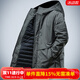 季言男士品牌高端棉服冬季保暖 中長(cháng)款棉襖防風(fēng)連帽外套男潮牌大衣潮 綠色 XL