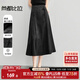 尚都比拉新中式國風(fēng)半身裙女春秋a字顯瘦改良馬面裙黑色中長(cháng)裙 黑色 L