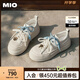 MIO【宋雨琦同款】米奧休閑板鞋2025春新款圓頭miu系銀色厚底女鞋 米白色 （宋雨琦/張藝凡同款） 37 (235mm)