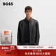 BOSS博斯【羊皮革】男士紋理羊皮革常規(guī)皮衣夾克 001-黑色 L (50)