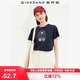 佐丹奴短袖t恤女純棉法式漫畫(huà)印花趣味減齡圓領(lǐng)體恤13324330