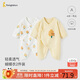 童泰（TONGTAI）嬰兒連體衣春秋季純棉衣服初生寶寶蝴蝶哈衣爬服和尚服黃色52cm