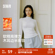 森馬（Semir）長(cháng)袖T恤女半高領(lǐng)緊身純色冬季2025新款發(fā)熱抓絨木耳邊打底衫 奶白10501 M