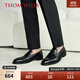 THOM WILLS新款2023便士樂(lè )福鞋男士套腳冬季豆豆鞋皮鞋一腳蹬真皮 黑色A6151 41 /7.5碼