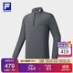 FILA 斐樂(lè )官方男子針織長(cháng)袖上衣2025冬季健身運動(dòng)加絨基礎長(cháng)T