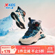 特步（XTEP）兒童童鞋男童中大童簡(jiǎn)戶(hù)外防水革面拼接棉靴 白沙灰/蒼青藍 36碼