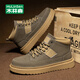 木林森男鞋秋冬新款保暖馬丁靴子男士高幫休閑板鞋戶(hù)外工裝鞋 卡其42