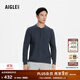 AIGLE艾高T恤上衣戶(hù)外時(shí)尚簡(jiǎn)約華夫格長(cháng)袖拼接男士 帝國深藍 BB411 M (175/92A)