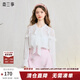 兩三事云煙成霧 2025夏季新款甜美拼布荷葉邊長(cháng)袖白色上衣女寬松 白色 L