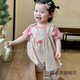 甜承智女童夏季超萌套裝ins韓版嬰幼兒短袖T恤格子背帶褲時(shí)髦洋氣兩件套 粉格子兩件套 80
