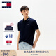 TOMMY JEANS【潮流鑲邊】25夏季男裝純棉珠地網(wǎng)眼商務(wù)翻領(lǐng)短袖T恤POLO 藏青色C1G M
