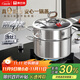 康巴赫蒸湯鍋4代真鈦0涂層316L不銹鋼家用加厚燉蒸鍋24cm電磁爐燃氣通用