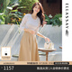 歌力思（ELLASSAY）【博主同款】秋季新款綿羊毛曠野美拉德優(yōu)雅顯瘦半身裙女 卡其色 XS