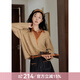 謎秀法式復(fù)古假兩件毛衣女2025秋冬韓版拼接針織衫加厚上衣 秋日橘 常規(guī) M