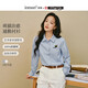 茵曼（INMAN）茵曼米雷系列萌寵刺繡純棉襯衫2025冬女裝新款長(cháng)袖襯衣 藍灰色 XL