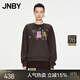 JNBY/江南布衣春秋衛衣寬松小熊圖案棉質(zhì)毛圈布圓領(lǐng)套頭5O9415990 206/深褐 XS