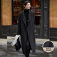 白鹿語(yǔ)西裝領(lǐng)通勤羊毛大衣25冬季新款直筒顯瘦雙面呢外套女 深灰色 S