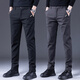 東方駱駝（EASTERN CAMEL）休閑褲男士秋冬季加絨加厚修身直筒顯高百搭彈力商務(wù)長(cháng)西褲子男 3381黑色【單條裝】 31 【130-140斤】