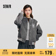 森馬（Semir）外套女刺繡拼接撞色寬松夾克2024冬季仿毛呢棒球服109724108004