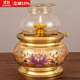 香爐純黃銅家用佛前供燈長(cháng)明燈景泰藍供盤(pán)供水杯供具套裝佛具用品 加大號油燈
