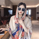 兼彩高級印花絲巾女2026新款披肩旅行防曬紗巾民族風(fēng)盤(pán)扣圍巾海邊外搭