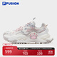 FILA FUSION斐樂(lè )潮牌女子厚底潮鞋2025冬季款加絨硬糖鞋跑步鞋 奶白/烏玫粉-GS 37.5