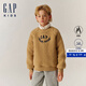 Gap【大小童同款】男女童仿羊羔絨加厚衛衣上衣646064 淺棕色 160 cm (14-15歲) 亞洲尺碼