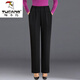 啄木鳥(niǎo)夏季中年老年女褲新款媽m媽褲子春秋彈力松緊直筒褲60歲老I人冬季 #789黑色【升級】夏 薄款 3XL 建議90斤-125斤