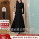 絲柏舍長(zhǎng)袖大擺裙2025秋裝新款女優(yōu)雅收腰顯瘦圓領(lǐng)氣質(zhì)連衣裙