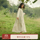 朵朵·可可2025春夏新款清新格子寬松大碼長(cháng)袖家居服長(cháng)連衣裙 綠格 S (155)