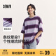 森馬（Semir）短袖T恤男條紋情侶裝夏季半袖上衣oversize無(wú)性別潮101324100211