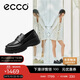 愛步（ECCO）樂福鞋 時(shí)尚厚底增高休閑皮鞋女 蹤跡30女鞋系列220723 黑色 38