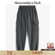 Abercrombie & Fitch女裝24春秋款抓絨美式工裝風(fēng)束腳運動(dòng)衛褲長(cháng)褲147-4094 黑灰色 S (165/72A)