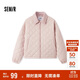 森馬（Semir）棉服女燈芯絨翻領菱形格復古2024冬三防寬松輕薄棉衣109724112007
